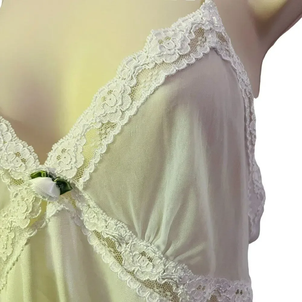 Vintage Delicates Bridal Peignoir 3 Piece Set White Special Occasion Womens M